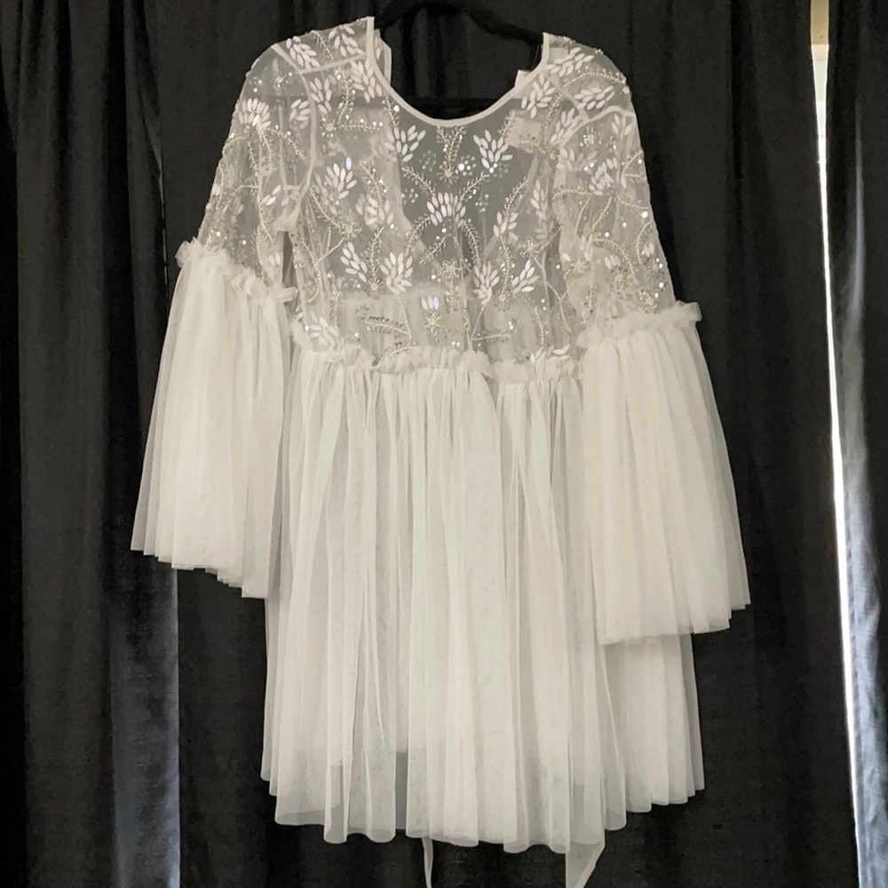ASOS sheer, white dress